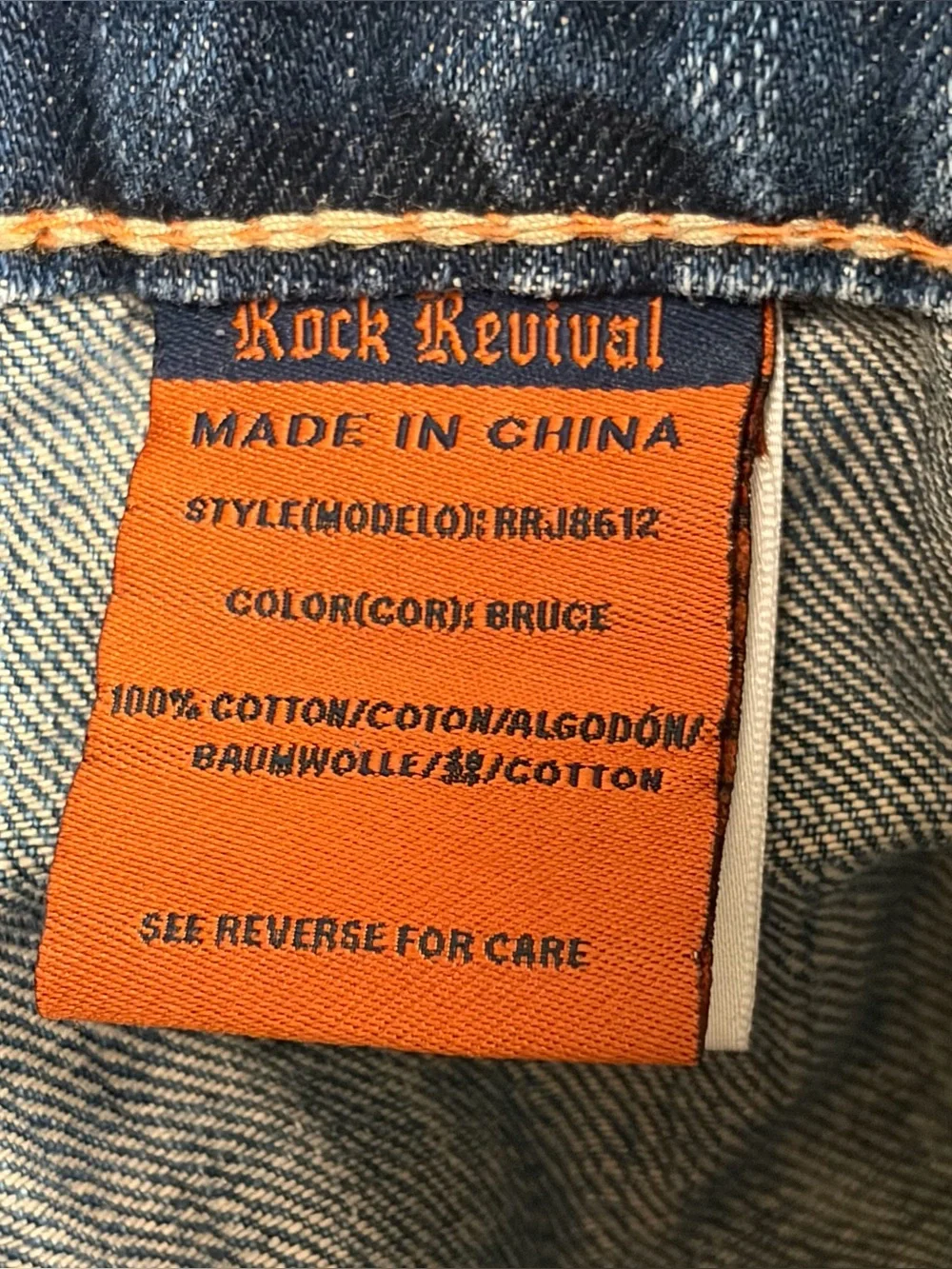 Rock Revival Bruce Straight Fit Denim Shorts Men’s 38 Cuffed Distressed Blue
